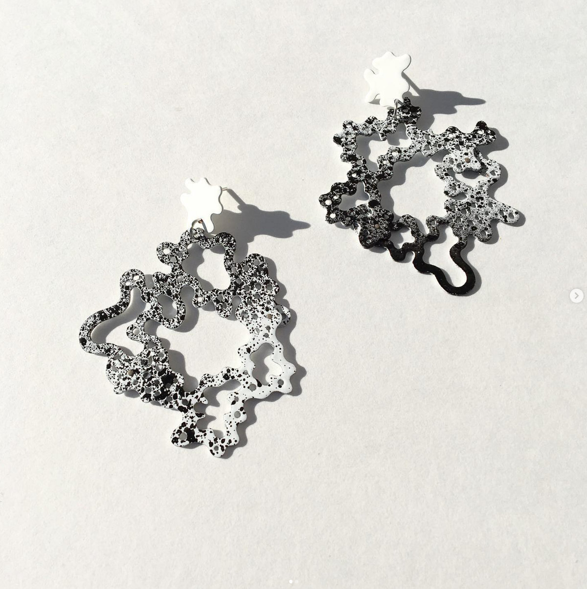 White & Black Earrings