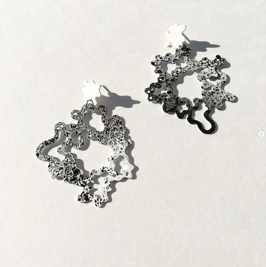 White & Black Earrings