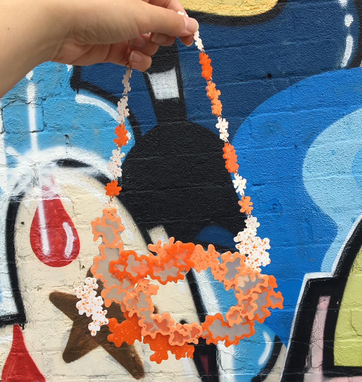 Orange & White Neckpiece