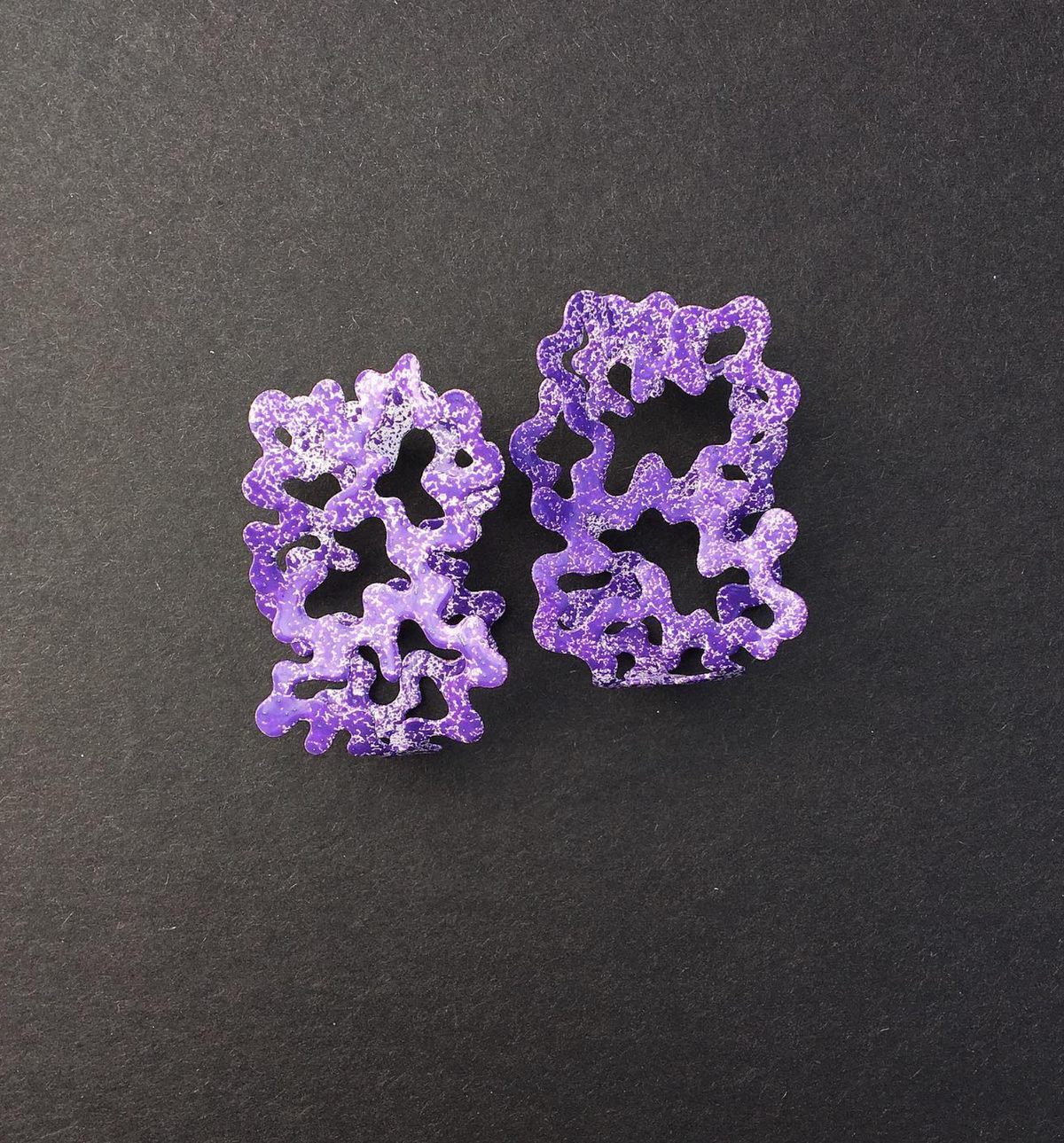 Purple Clamshell Earrings