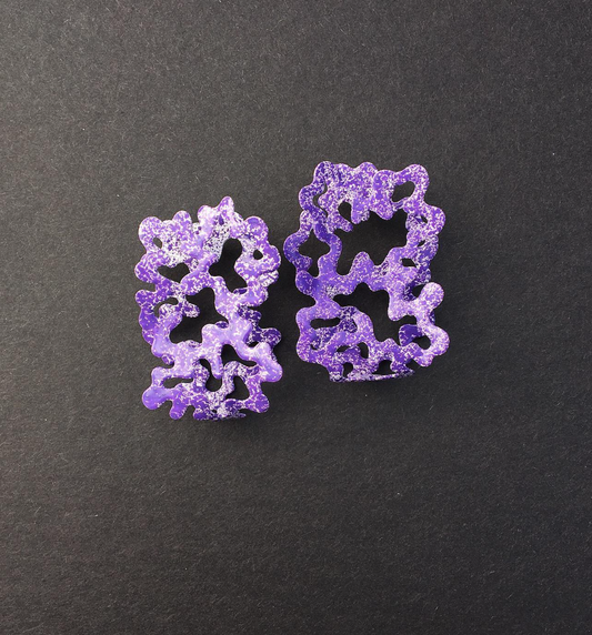 Purple Clamshell Earrings