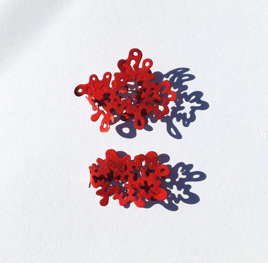 Red Clamshell Brooch