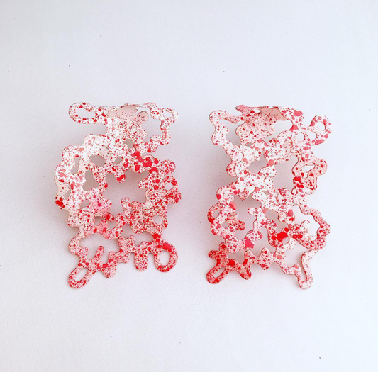 Red & White Earrings